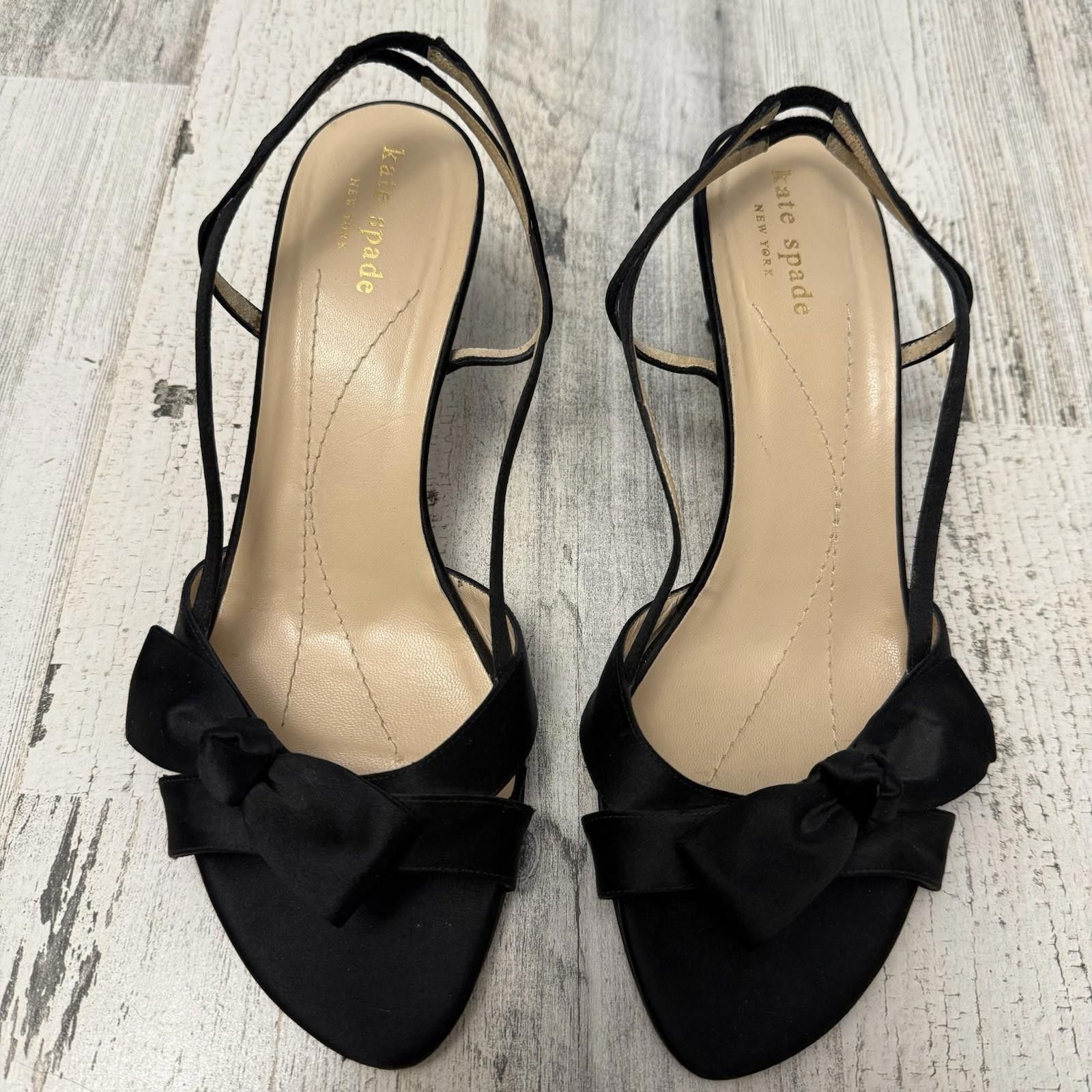 Designer Y2k Kate Spade Italy Kitten Black Heels 8.5 Size US 8.5 / IT 38.5 - 4 Thumbnail