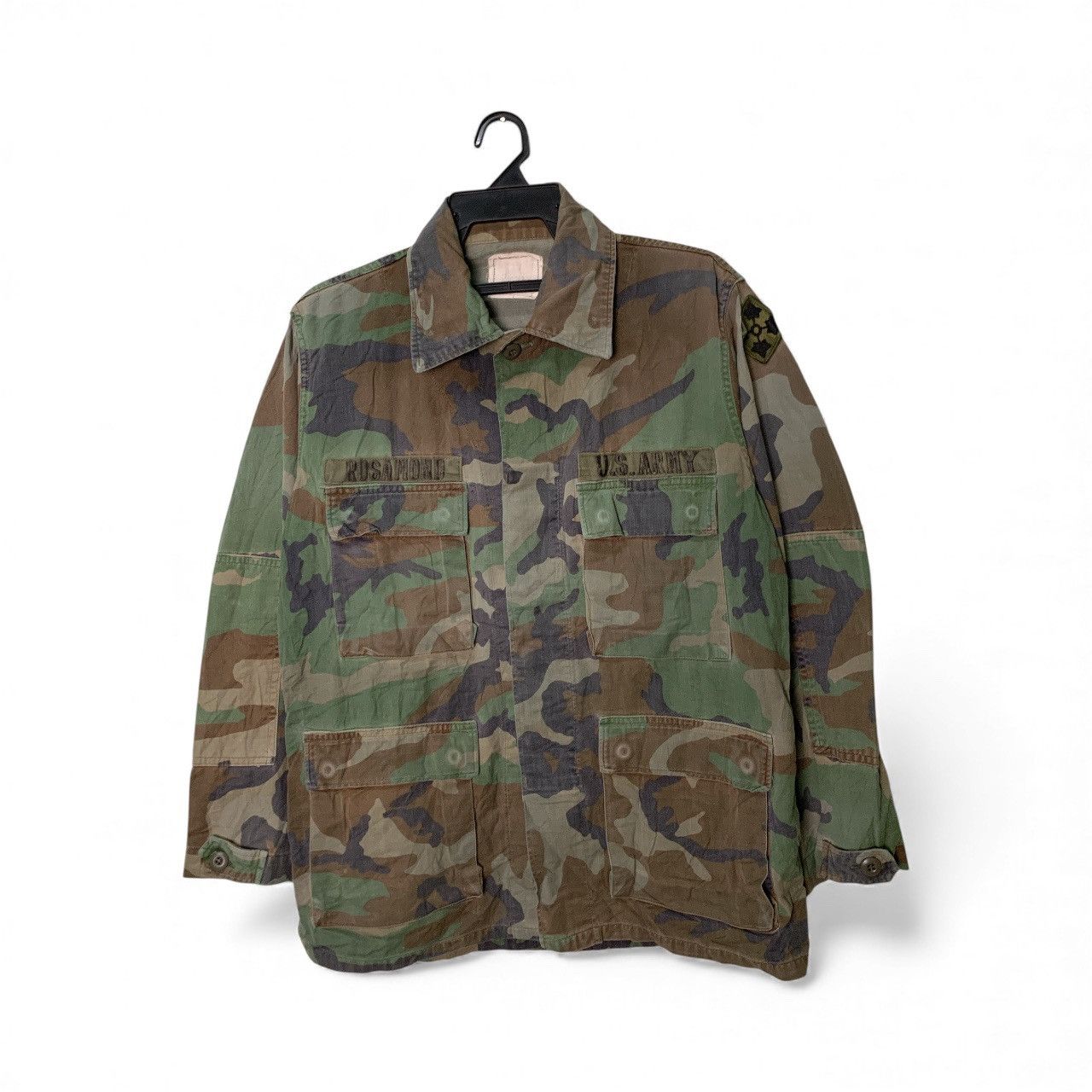 Other Rare Design Vintage U.S. Army (BDU) Woodland Camo Shirt Size L / US 10 / IT 46 - 1 Thumbnail