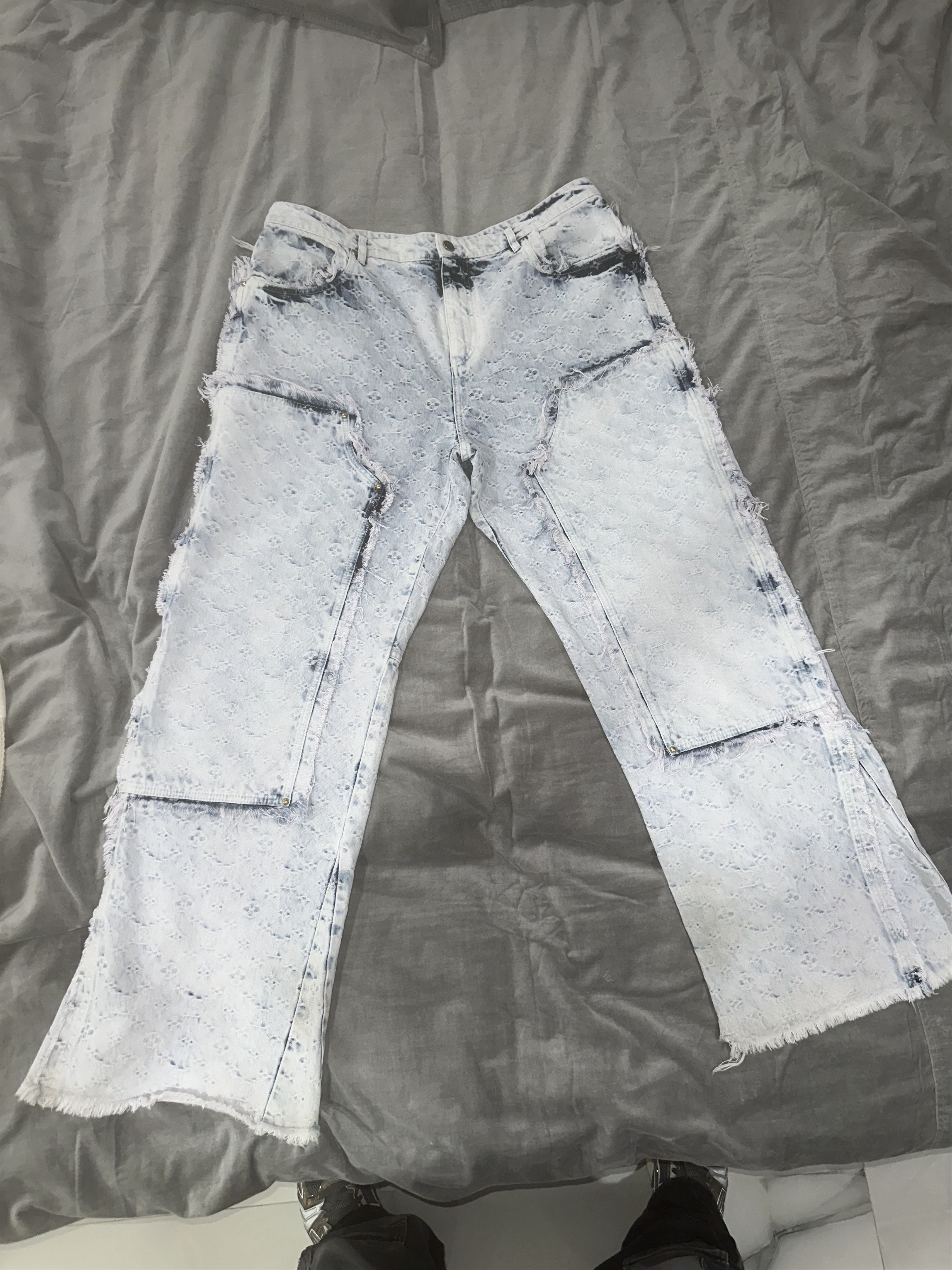 Louis Vuitton Louis Vuitton Purple n Blue Monogram Carpenter Flared Jeans Size US 38 / EU 54 - 1 Thumbnail