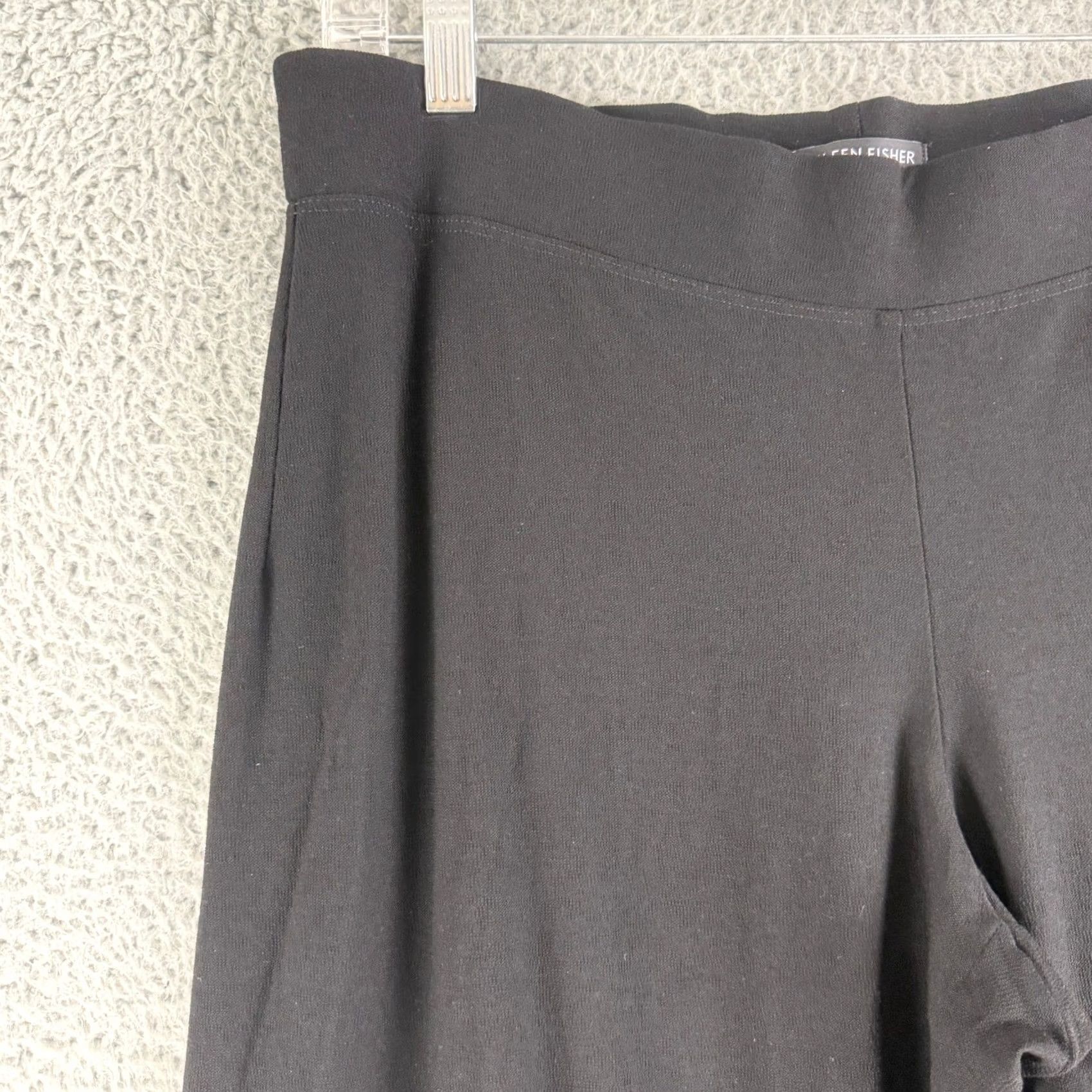 Eileen Fisher Eileen Fisher Wide Leg Pants Womens Medium Black Stretch Jersey Pull On - Luxury Casual Size M / US 6-8 / IT 42-44 - 2 Thumbnail