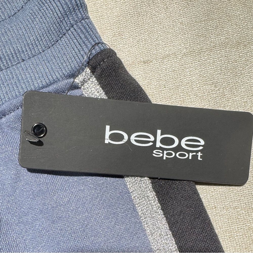 Bebe NWT New Bebe Sport Logo Glitter Stripe Blue Smoke Jogger Si Size 40" / US 18 - 7 Thumbnail