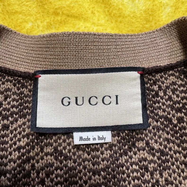 Gucci GucciFull-print G diamond pattern button wool sweater long Size US XS / EU 42 / 0 - 5 Thumbnail