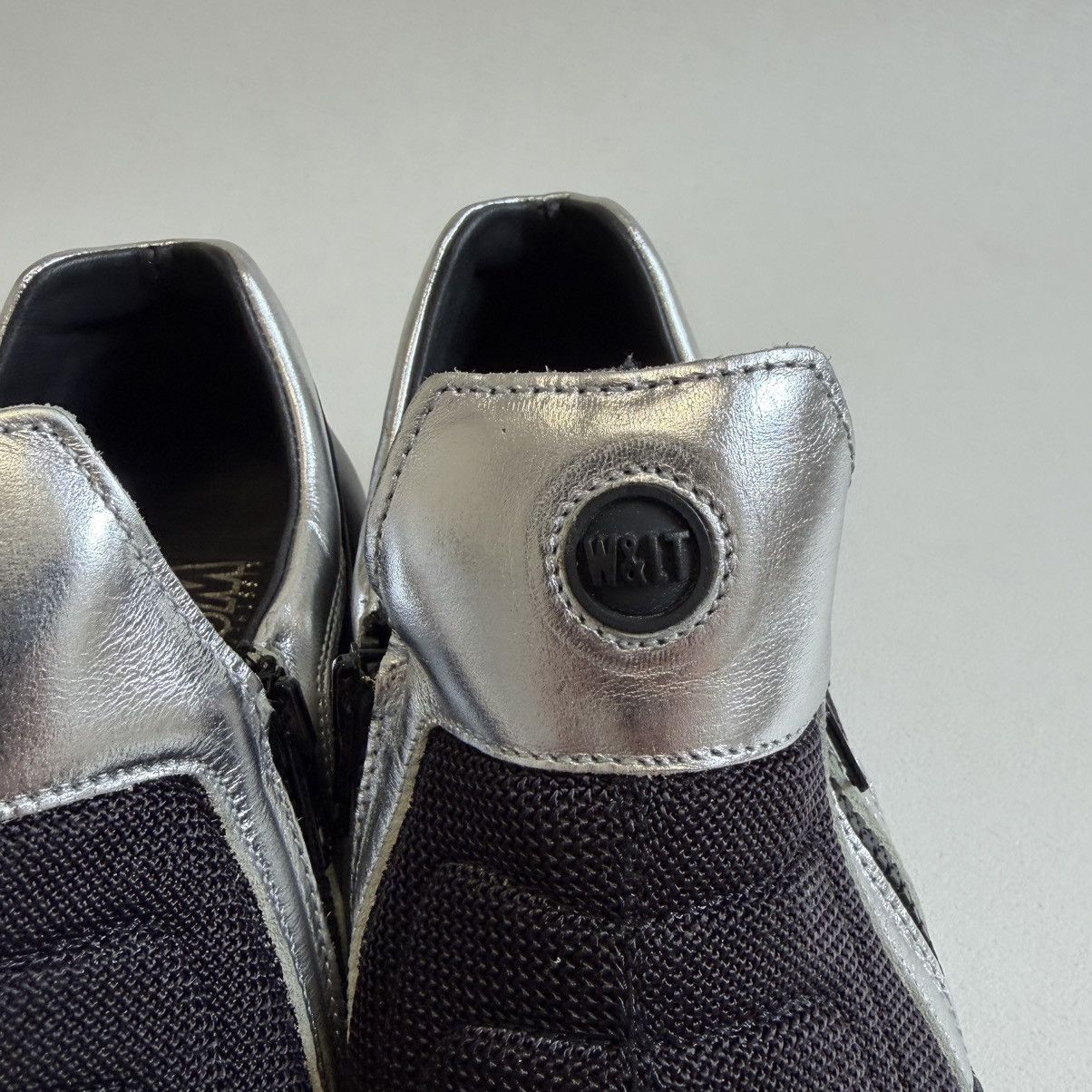 Walter Van Beirendonck 1990s Black/Silver Moto Tech Sneakers Size US 10 / EU 43 - 12 Thumbnail