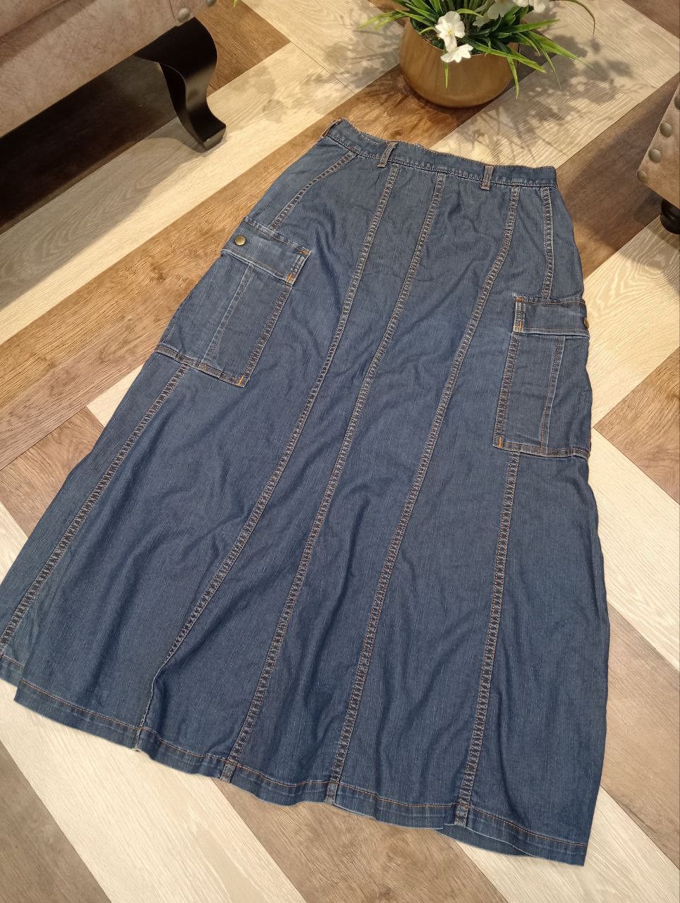 Tricot Comme des Garcons TRICOT COMME DES GARCONS CARGO-STYLE MAXI BLUE DENIM SKIRT Size 28" / US 6 / IT 42 - 5 Thumbnail
