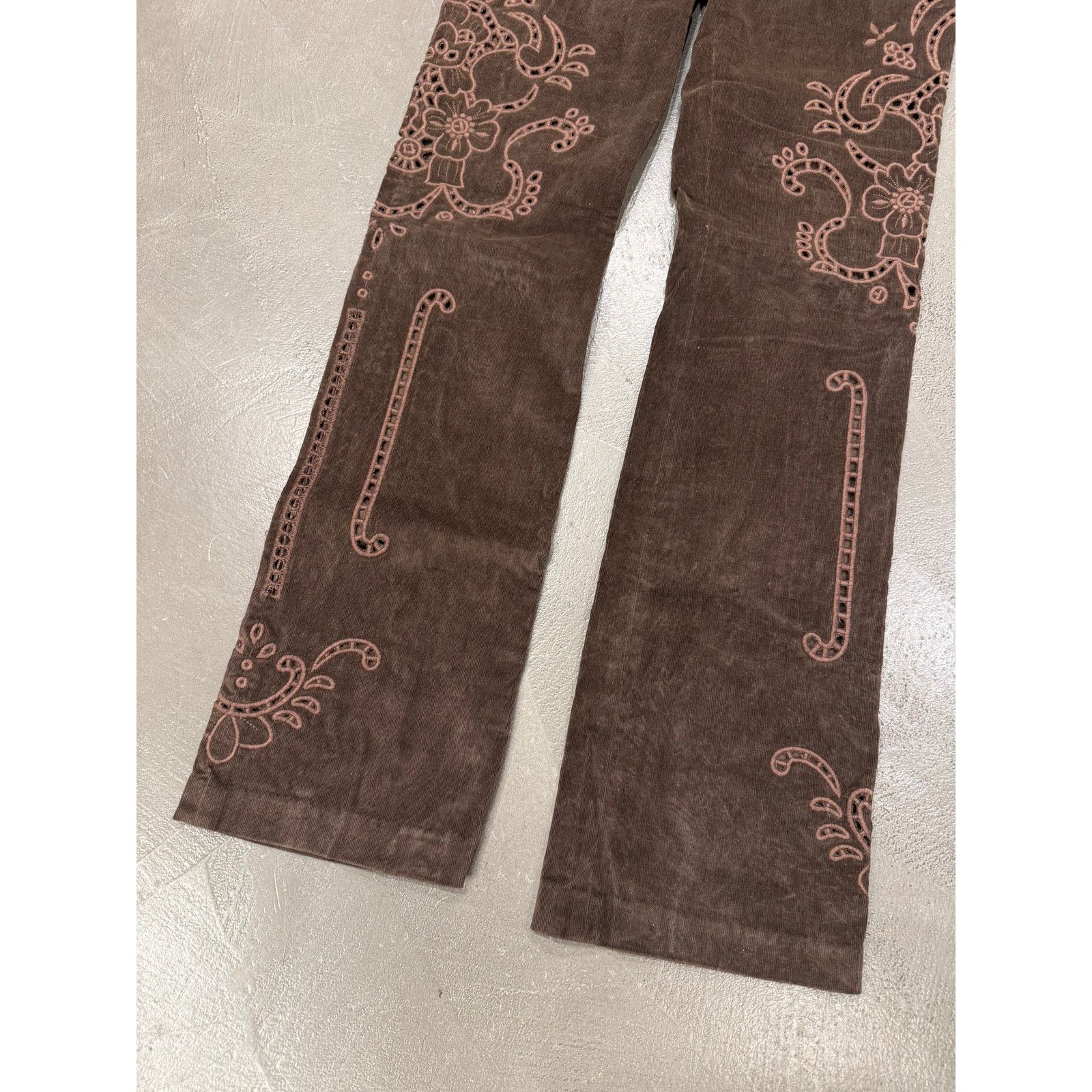 Dolce & Gabbana F/W 2002 Dolce & Gabbana embroidered brown corduroy pants Size 28" / US 6 / IT 42 - 3 Thumbnail