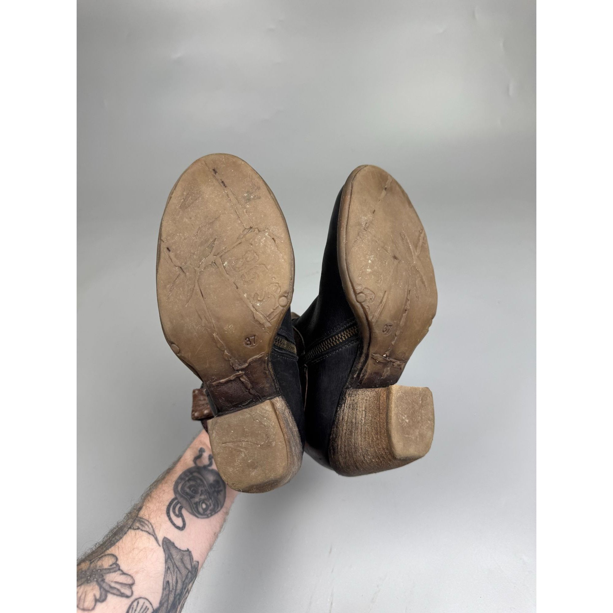 A.S.98 A.S.98 Airstep Leather Ankle Western Patchwork Boots (YG027) Size US 7 / IT 37 - 9 Thumbnail