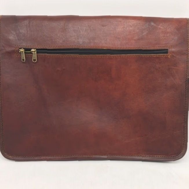 Vintage Cuero Vintage Leather Briefcase Laptop Bag Mens Small 18 Inch 13x18x4 Buckle Crossbody Canvas Leather Quincy 3D Animal Print Decade 2010s Size ONE SIZE - 2 Thumbnail