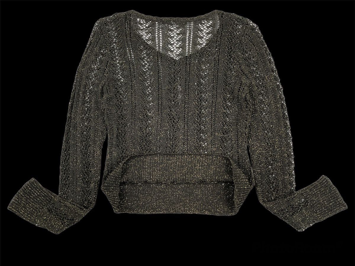 Iris von Arnim PERUVIAN CONNECTION Knit Cotton Lurex Top L/S Jumper Sweater Size M / US 6-8 / IT 42-44 - 7 Thumbnail