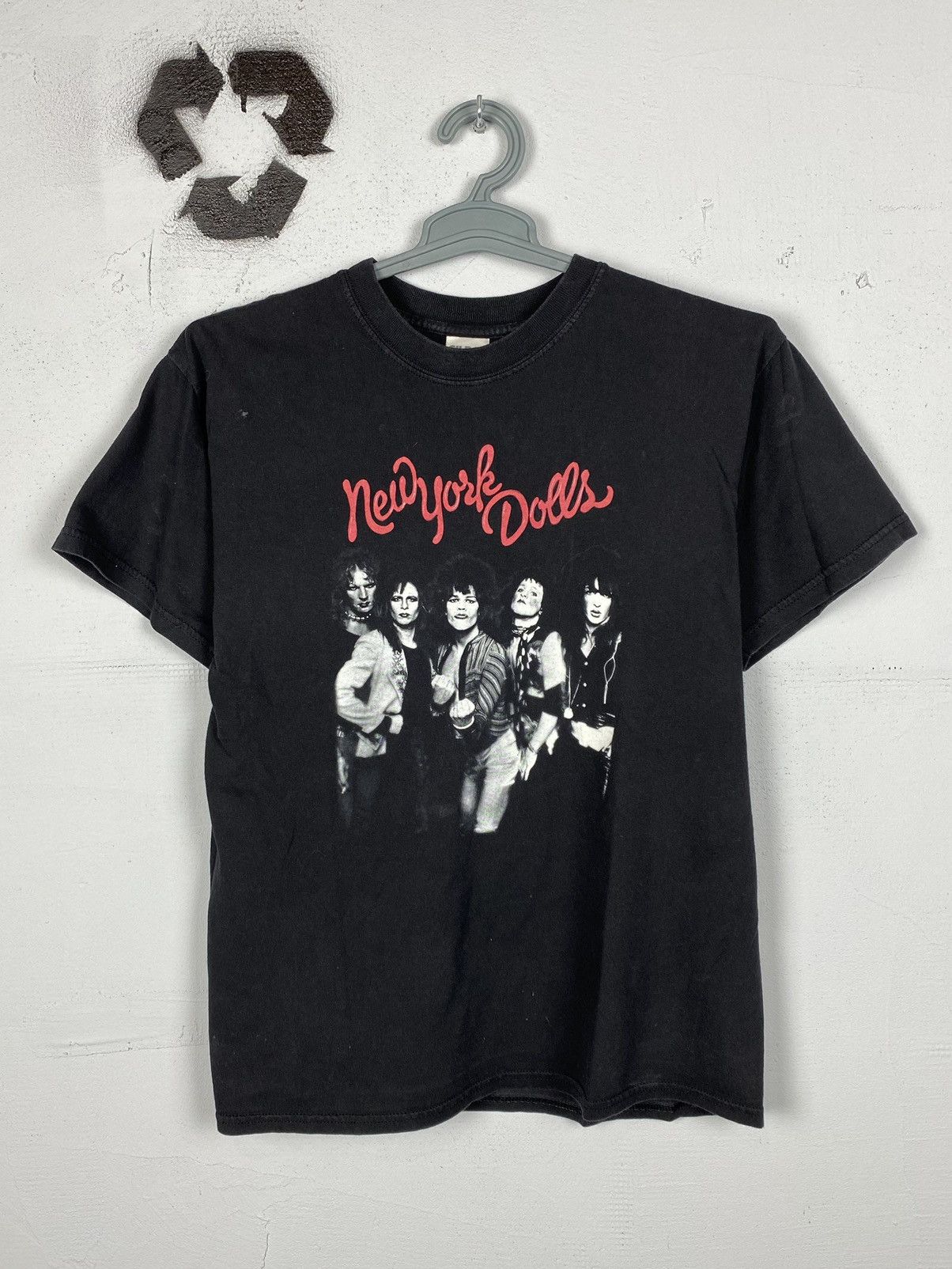 Pre-owned Band Tees X Vintage New York Dolls Band Promo Faded Tee In Black