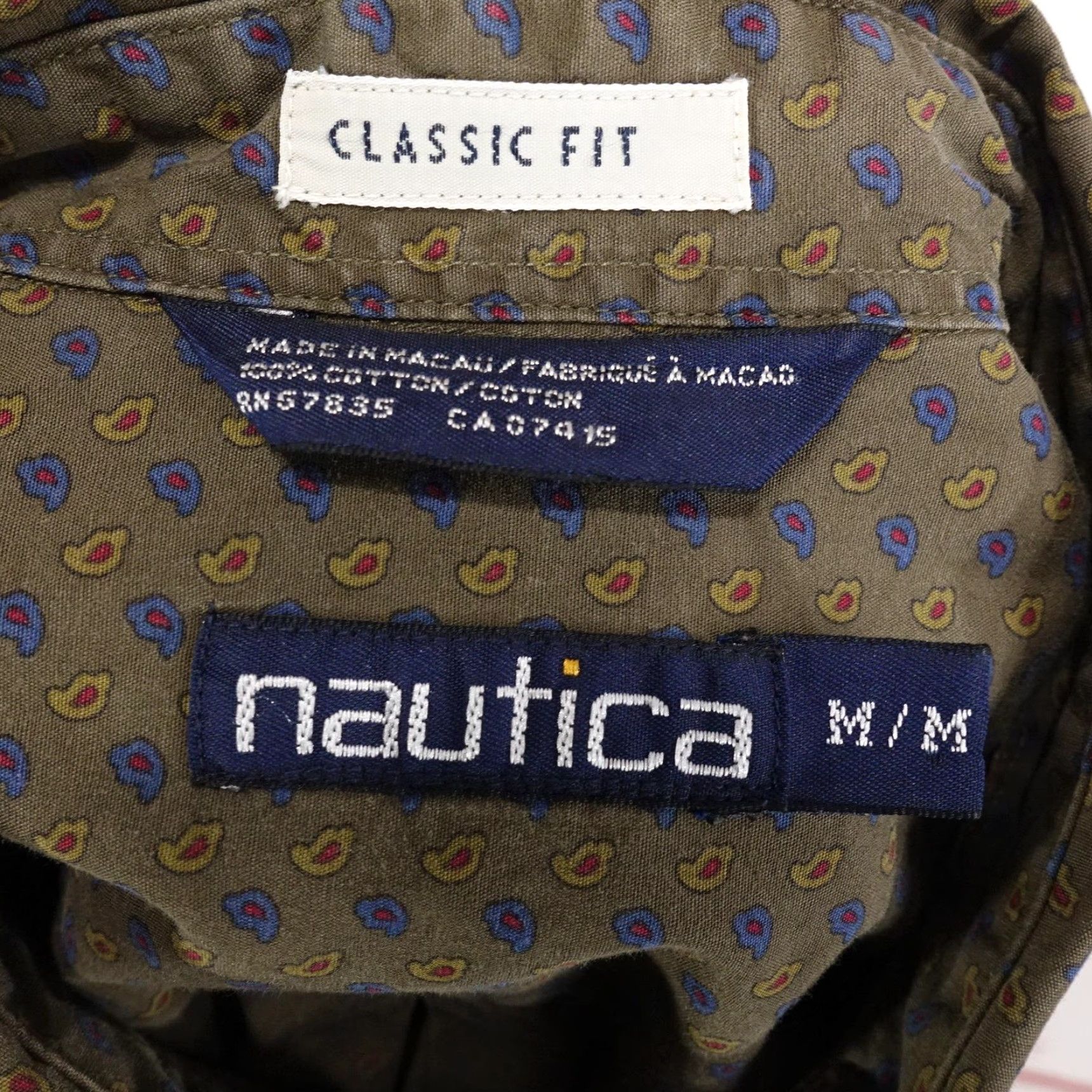 Nautica Vintage Nautica Shirt Mens Medium Green Paisley Button Up Classic Fit Cotton Size US M / EU 48-50 / 2 - 6 Thumbnail