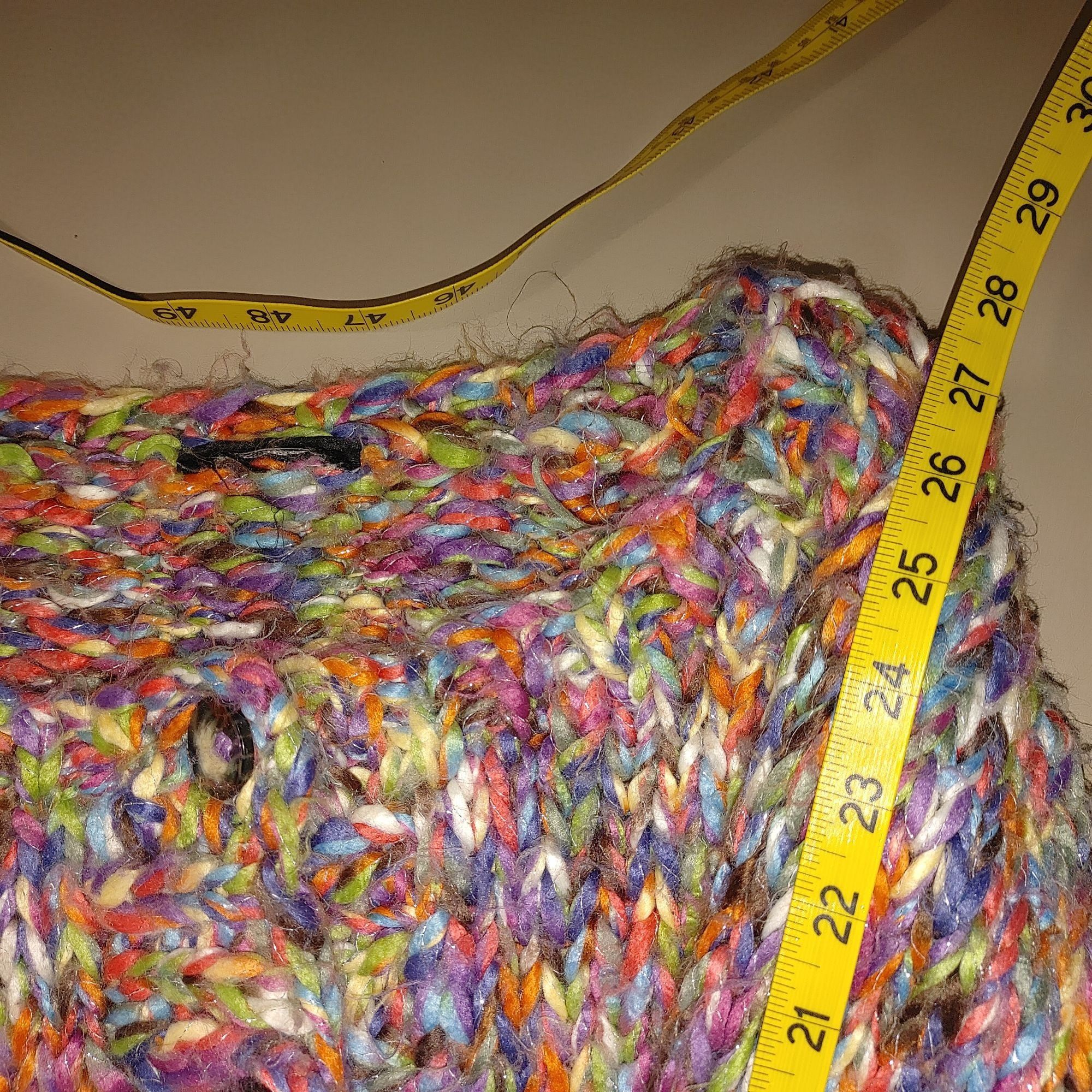 Other Cardigan Sweater XL Multicolor Oversize Cropped Chunky Knit Size XXL / US 16-18 / IT 52-54 - 5 Thumbnail