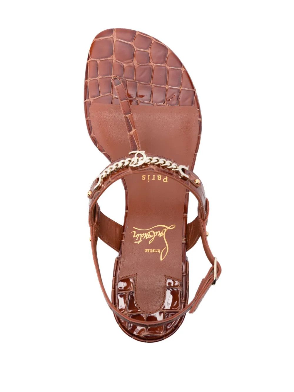Christian Louboutin o1bcso1str0825 MJ Thong Flat Sandals in Chestnut Brown Size US 8 / IT 38 - 4 Thumbnail