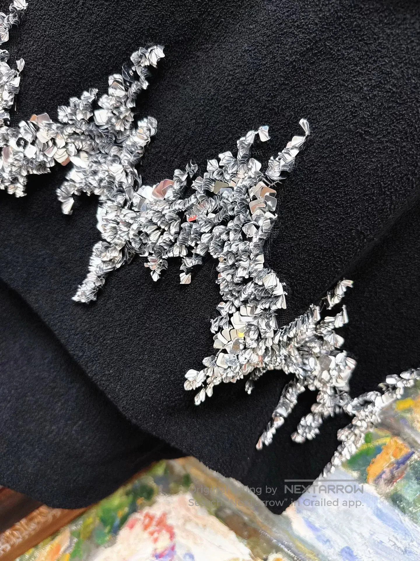 Chanel black silver sequined embroidery midi skirt. Size US 36 / EU 52 - 4 Thumbnail