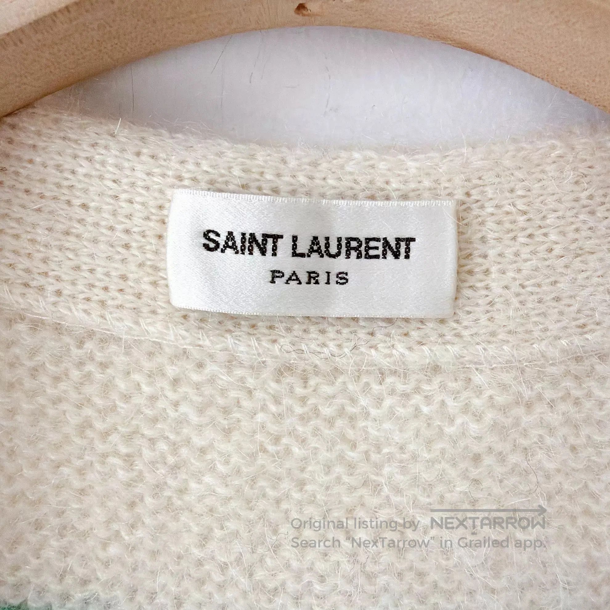 Saint Laurent Paris Saint Laurent Cream Striped Cardigan. Size M / US 6-8 / IT 42-44 - 7 Thumbnail