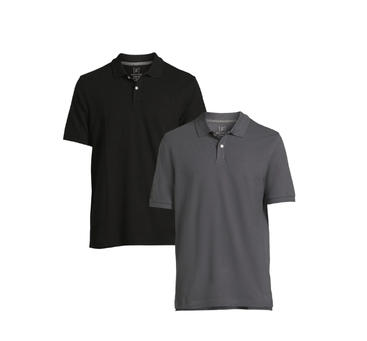 George Men's & Big Men's 2Pack Pique Polo Shirts with Short Sleeves Size US S / EU 44-46 / 1 - 1 Thumbnail