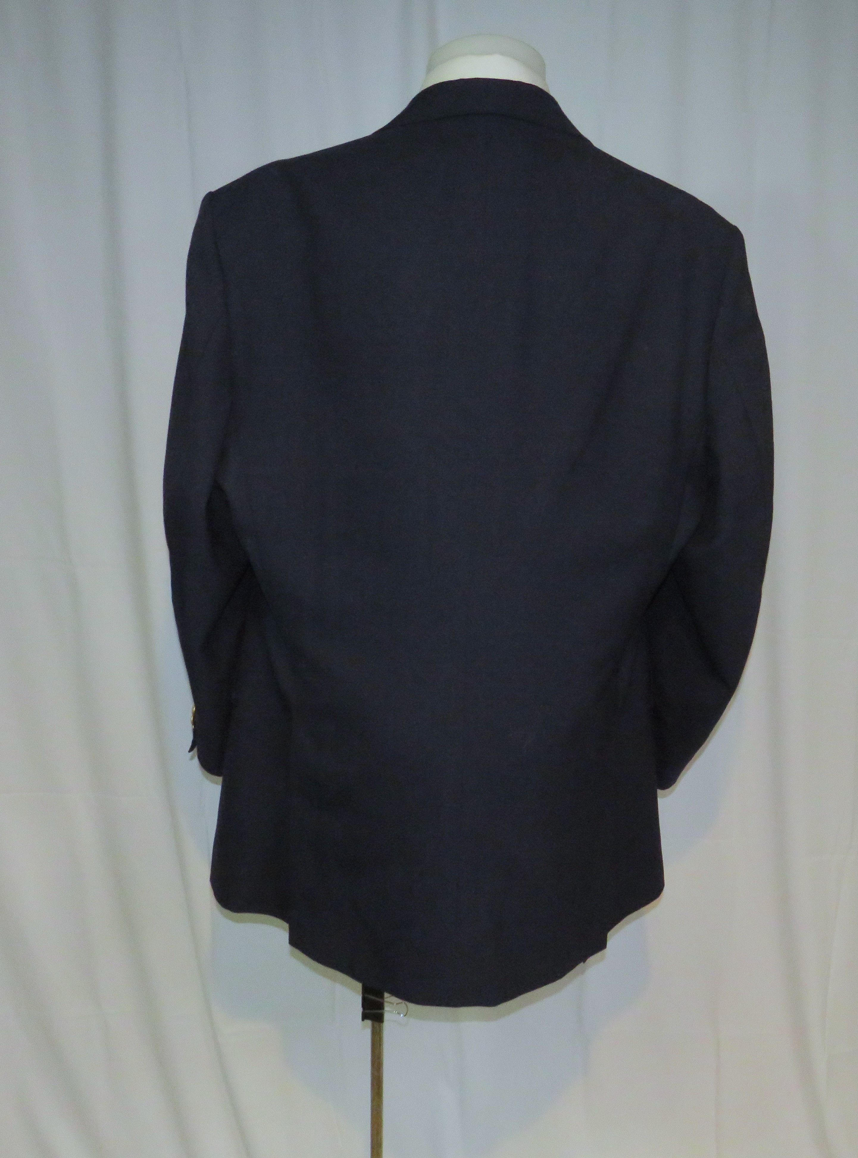 Henry Poole × Savile Row Bespoke Navy Blue Gold Button Blazer 46XL Size 46L - 9 Thumbnail