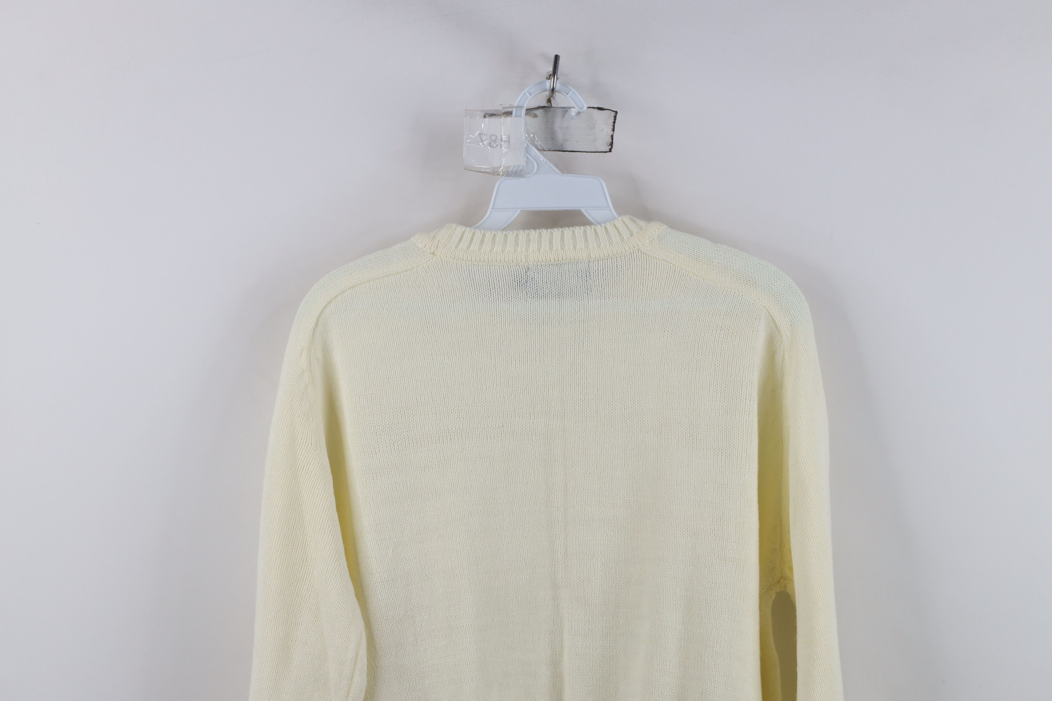 Vintage Vintage 70s Streetwear Cable Knit Crewneck Sweater Cream Size L / US 10 / IT 46 - 9 Thumbnail