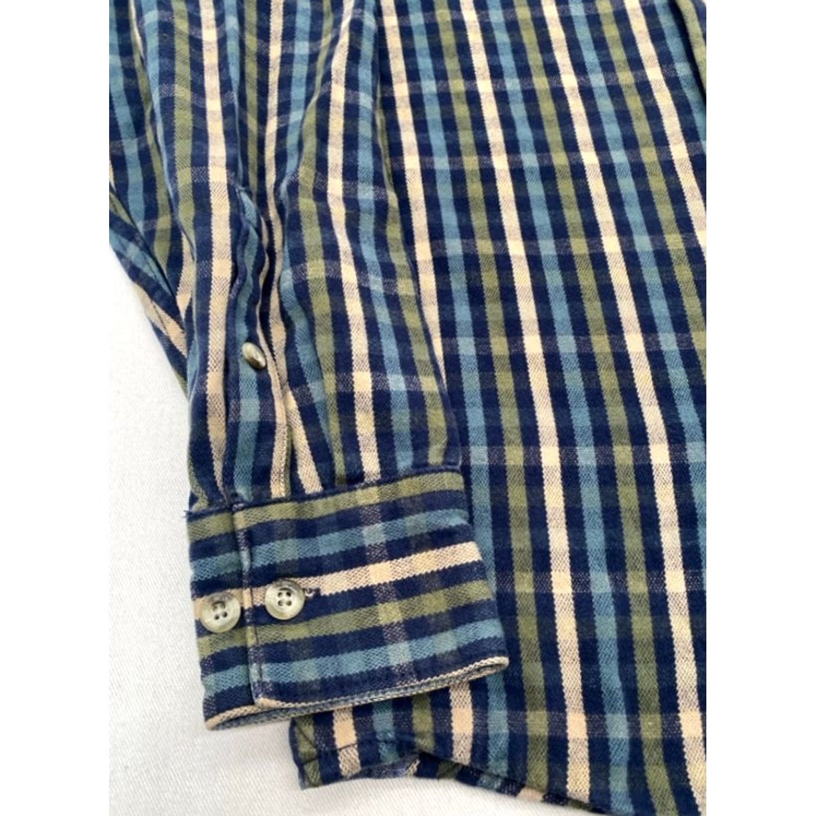 John Deere John Deere Mens Medium Long Sleeve Button-Up Striped Flannel 100% Cotton Shirt Size US XL / EU 56 / 4 - 2 Thumbnail