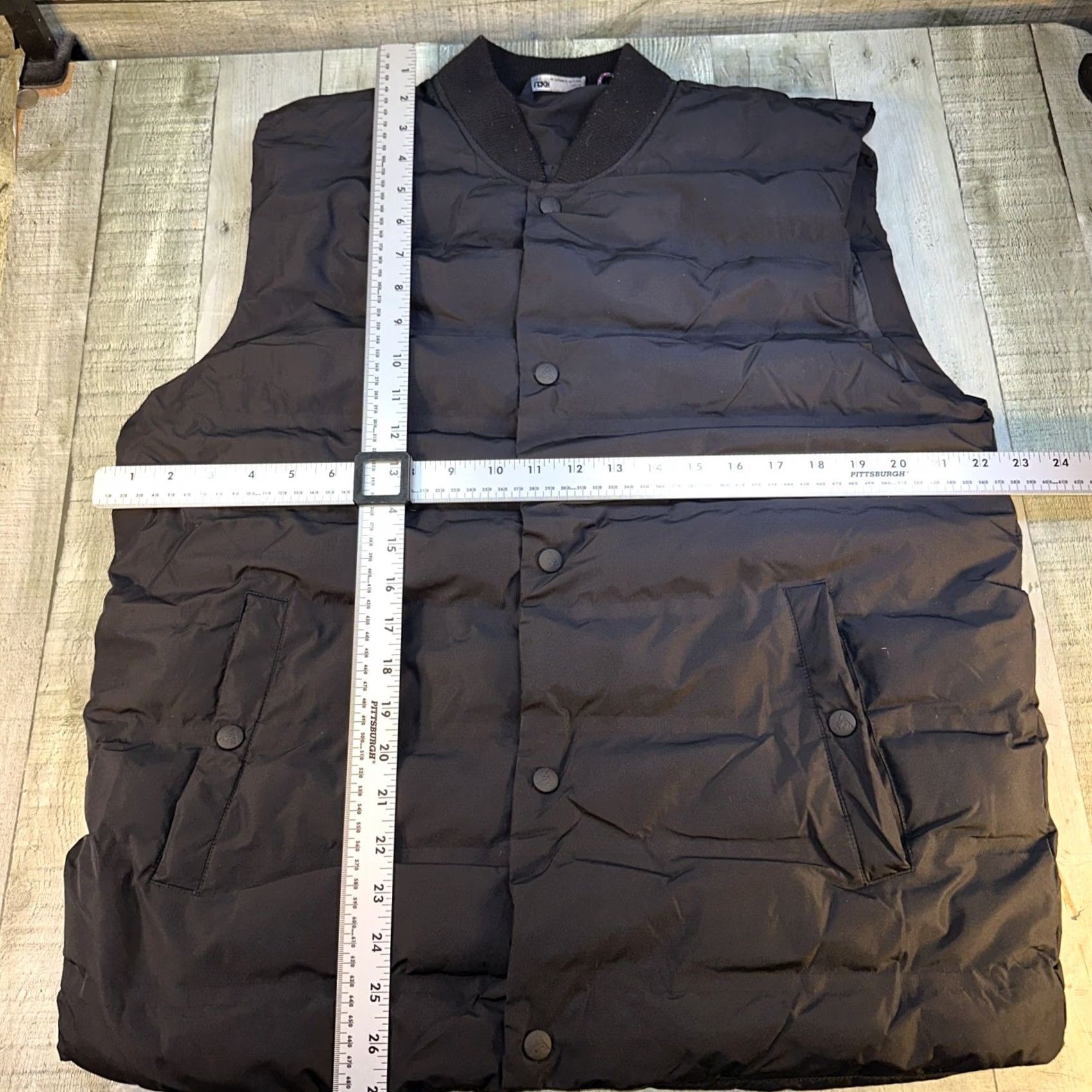 Vintage LCKR Black Puffer Vest M Quilted Jacket Men's Sleeveless Medium Snaps Front Pockets Ribbed Collar Size US M / EU 48-50 / 2 - 4 Thumbnail