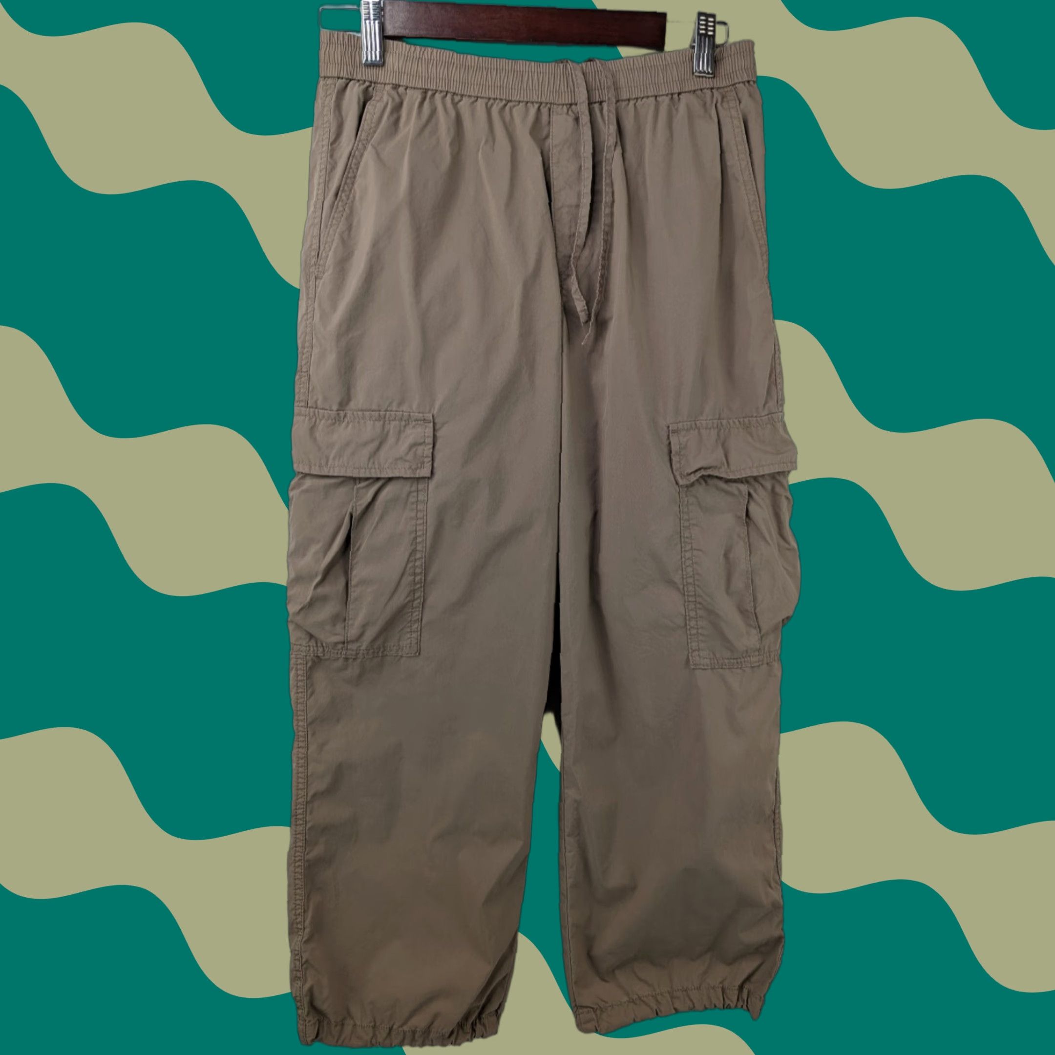 Uniqlo Uniqlo Pants Cargo Women S Brown Beige Easy Drawstring Regular Size S 458340 Size 28" / US 6 / IT 42 - 1 Thumbnail