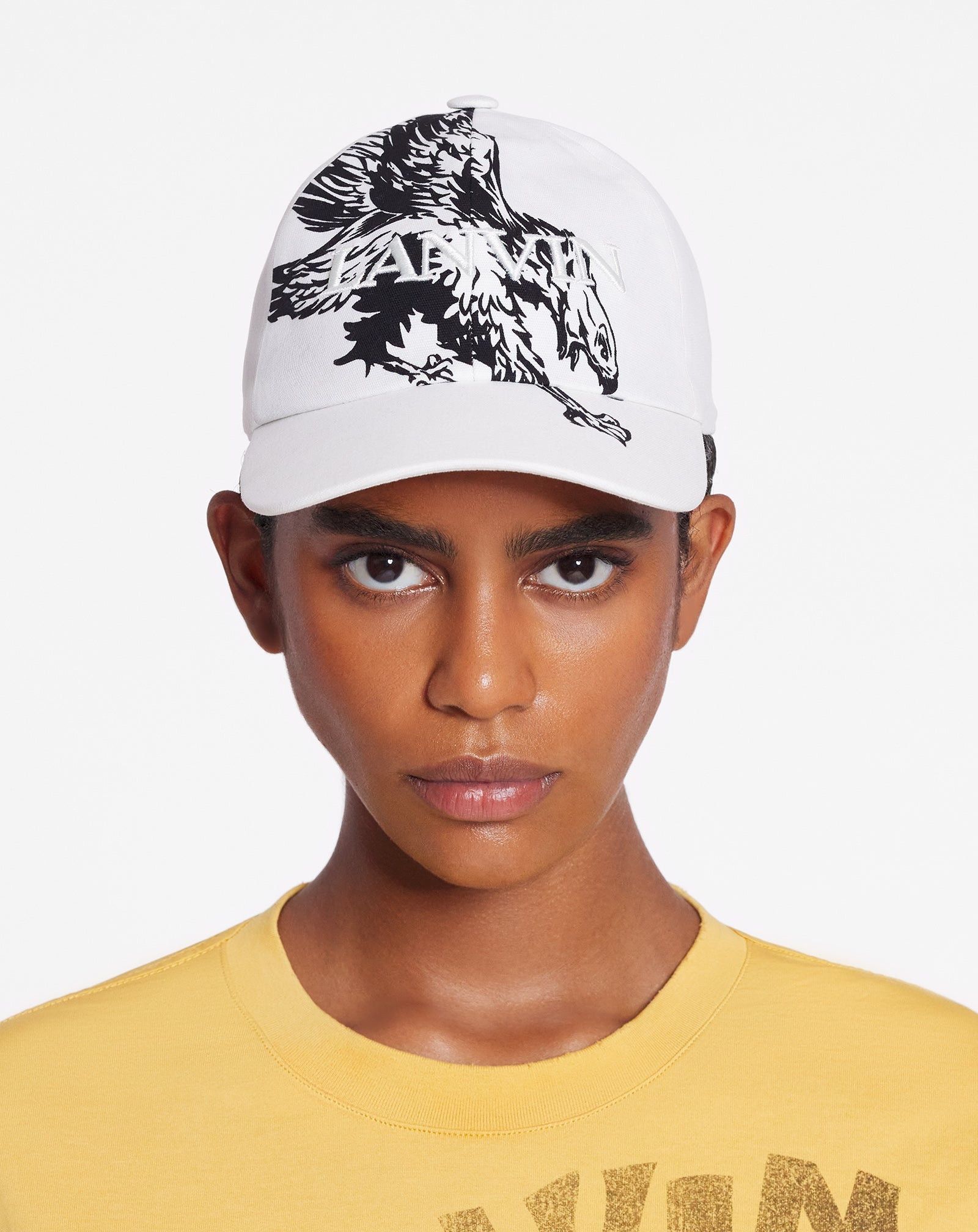 Lanvin o1mle0825 Size: 56cm Eagle Cotton Cap / Hat in White Size ONE SIZE - 2 Thumbnail