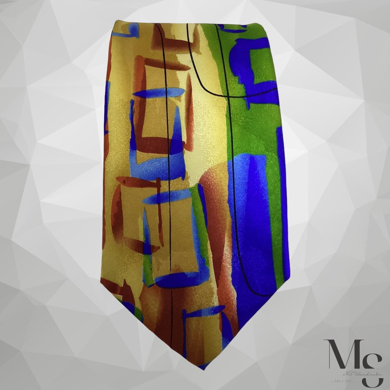 Other JERRY GARCIA Multicolor Art Print Silk Tie W: 3.75" EX COND Size ONE SIZE - 3 Thumbnail