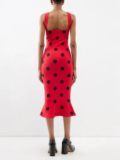 Marni o1y1025 Midi Dress in Red/Black Size M / US 6-8 / IT 42-44 - 3 Thumbnail