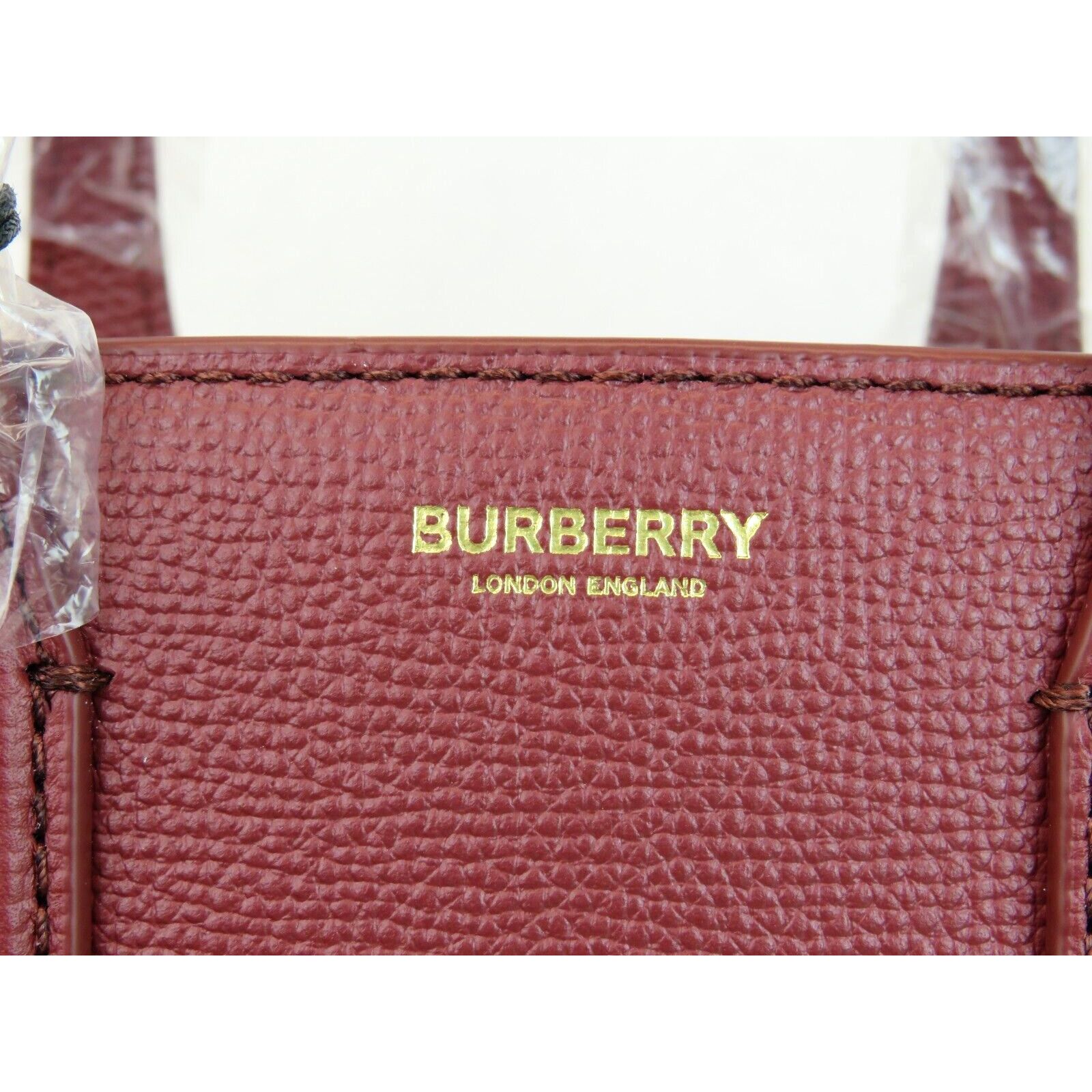Burberry BURBERRY BANNER CRIMSON LEATHER CHECK CANVAS SHOULDER SM BAG Size ONE SIZE - 5 Thumbnail
