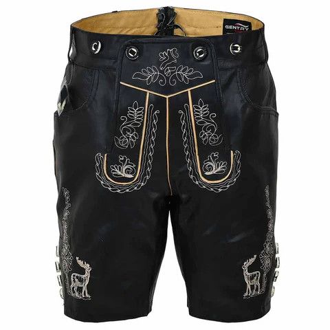Other mens Leather Lederhosen Albert Black Size US 34 / EU 50 - 2 Thumbnail