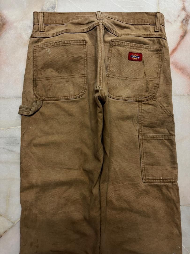 Dickies 💥CRAZY💥VTG DICKIES INSANE THRASHED DUCK WORKWEAR CARPENTER Size US 29 - 13 Thumbnail