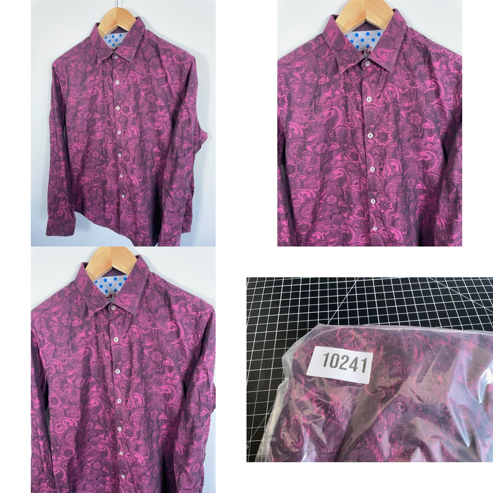 Robert Graham Robert Graham Paisley Pattern Shirt Men's XL Purple Pink Cotton Dot Flip Cuff Shirt Size US XL / EU 56 / 4 - 9 Thumbnail