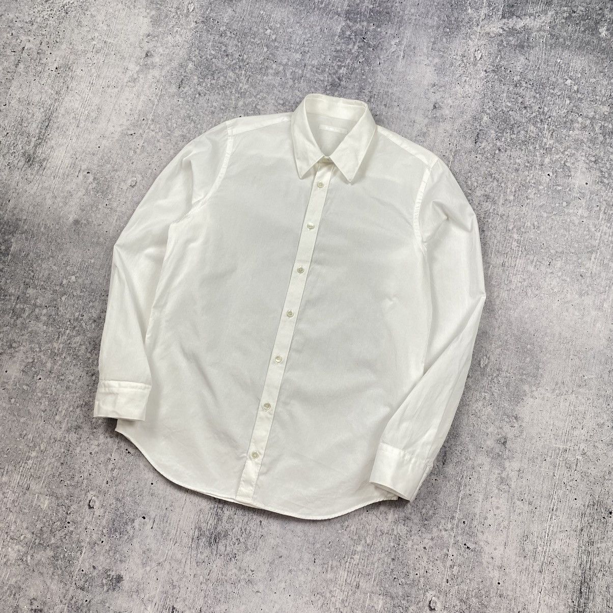 Helmut Lang Helmut Lang Silver Back Print Shirt White Classic Men Size M Size US M / EU 48-50 / 2 - 6 Thumbnail