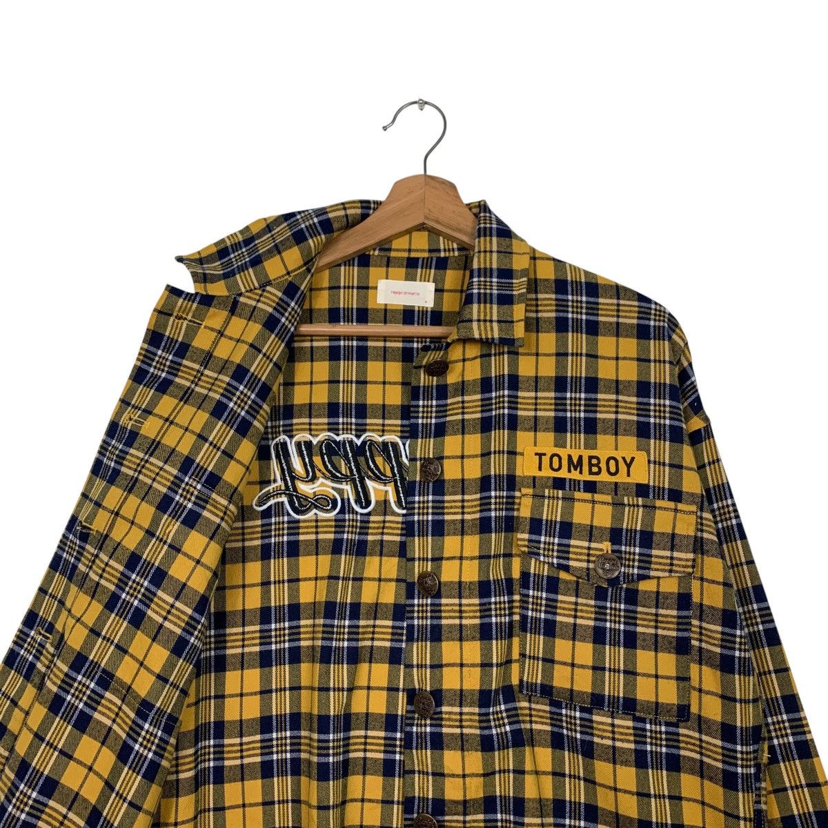 Japanese Brand REPIPI ARMARIO Yellow Check Crop Flannel Jacket #2600-C117 Size M / US 6-8 / IT 42-44 - 10 Thumbnail