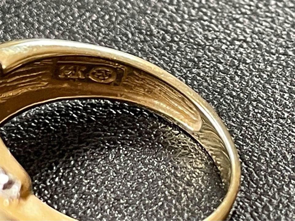 Designer Vintage Diamond 14K Gold Ring Size ONE SIZE - 4 Thumbnail