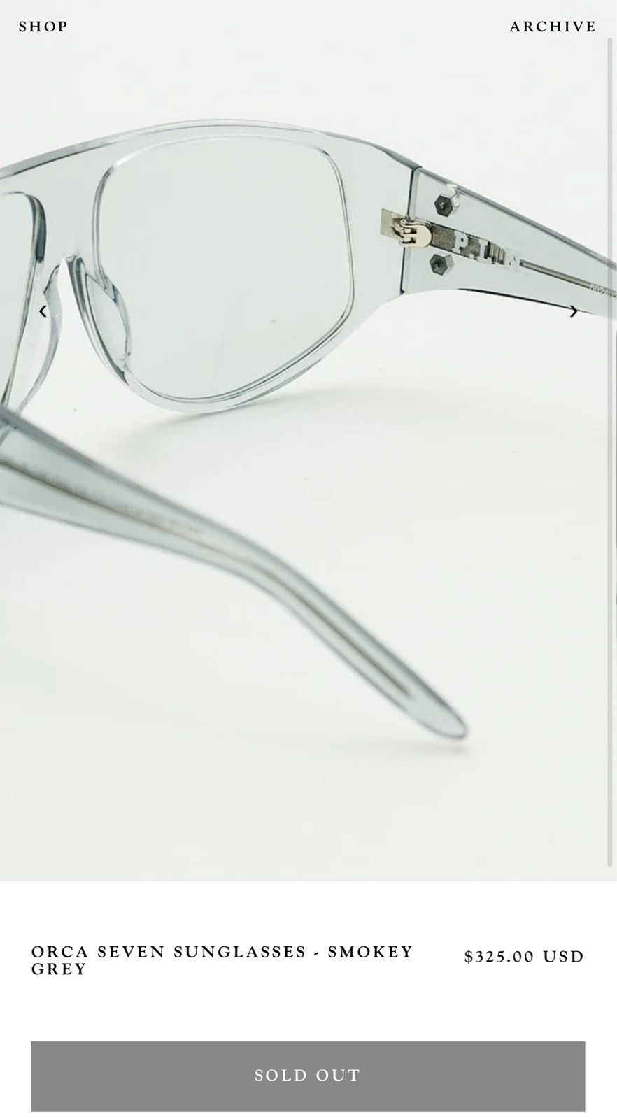 P.L.N. P.L.N. Sunglasses Orca Seven - Smokey Grey Size ONE SIZE - 4 Thumbnail