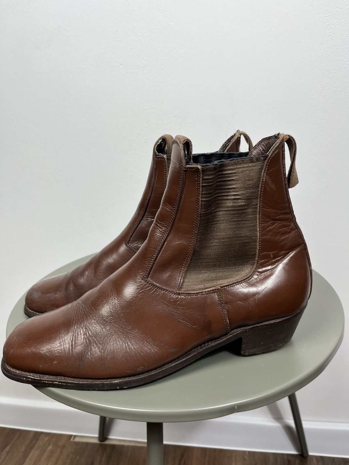 Leather Vintage Brown Leather Cowboy Western Boots US 9.5 Distressed Size US 9.5 / EU 42-43 - 9 Thumbnail