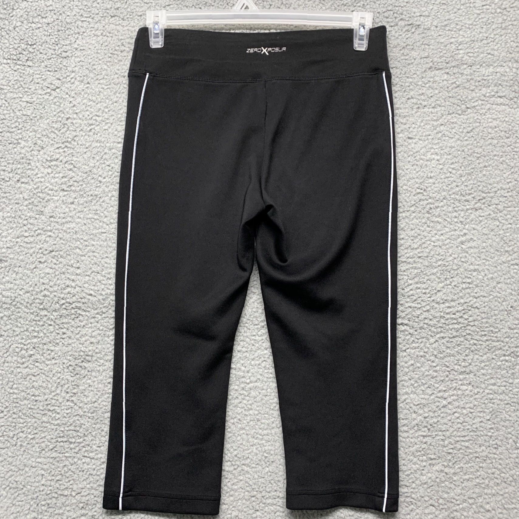 Vintage ZX Sport Women’s Capri Athletic Pants Sz S Black White Stripe Stretch Drawstring Size 28" / US 6 / IT 42 - 4 Thumbnail
