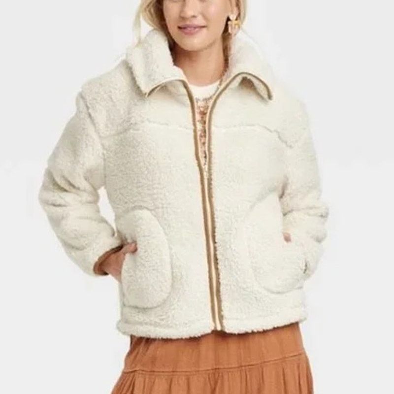 Other Universal Threads Sherpa Anorak Jacket White Women's Size S Size S / US 4 / IT 40 - 1 Thumbnail