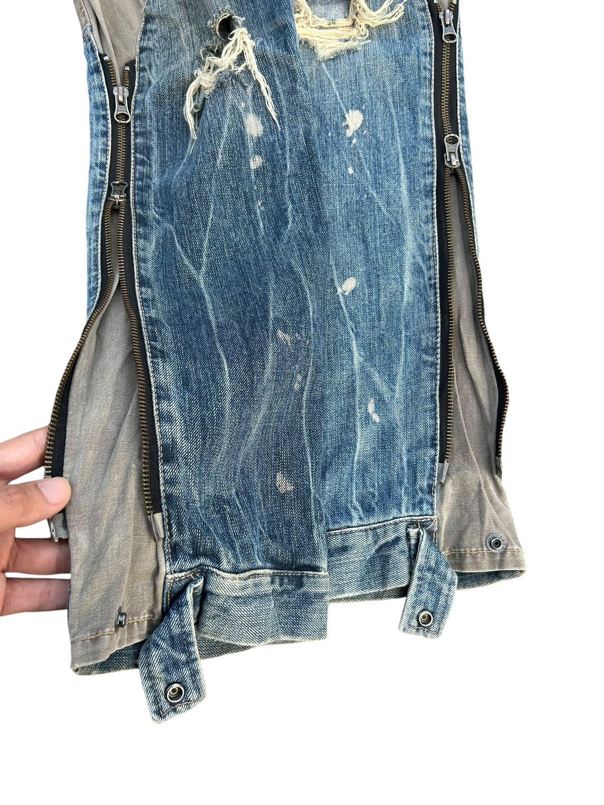 Kapital PPFM Japanese Punk Bondage Distressed Denim Jeans Size US 32 / EU 48 - 9 Thumbnail
