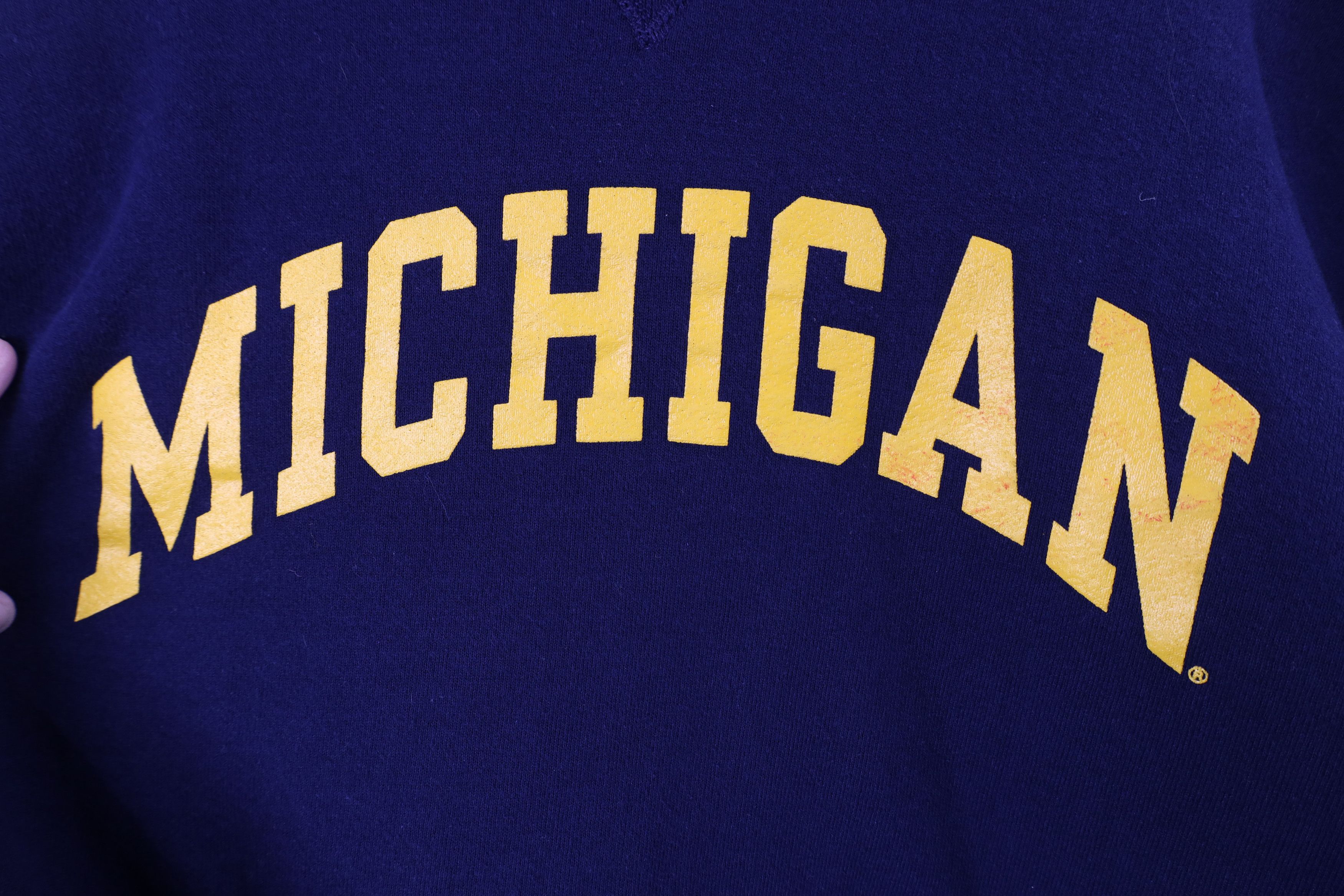 Russell Athletic × Vintage Vintage 90s Russell Athletic University Michigan Sweatshirt Size US L / EU 52-54 / 3 - 5 Thumbnail