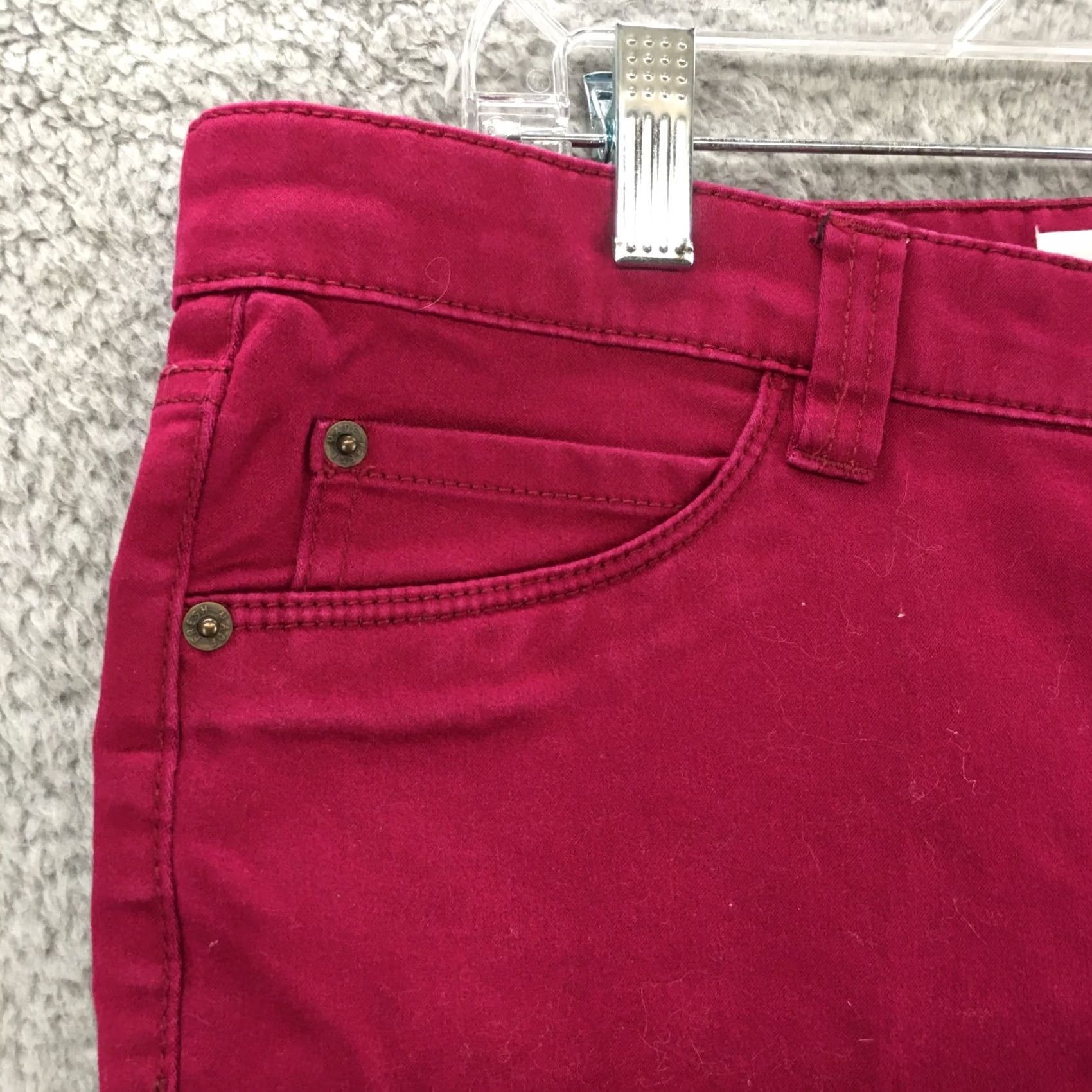 Vintage VINTAGE: No Joe Fresh Slim Straight Leg Pants Womens 12 Magenta Flat Front Mid Rise Zip Fly Shirt? Size 34" / US 12 / IT 48 - 3 Thumbnail