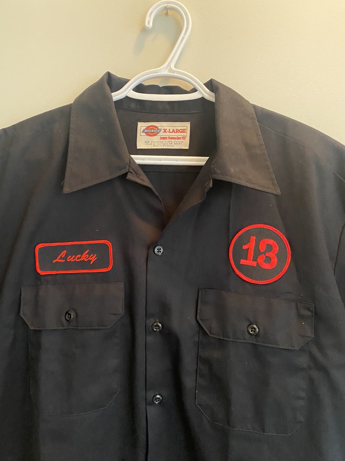 image of Vintage Lucky 13 Dickies Choppers Work Shirt in White, Men's (Size XL)