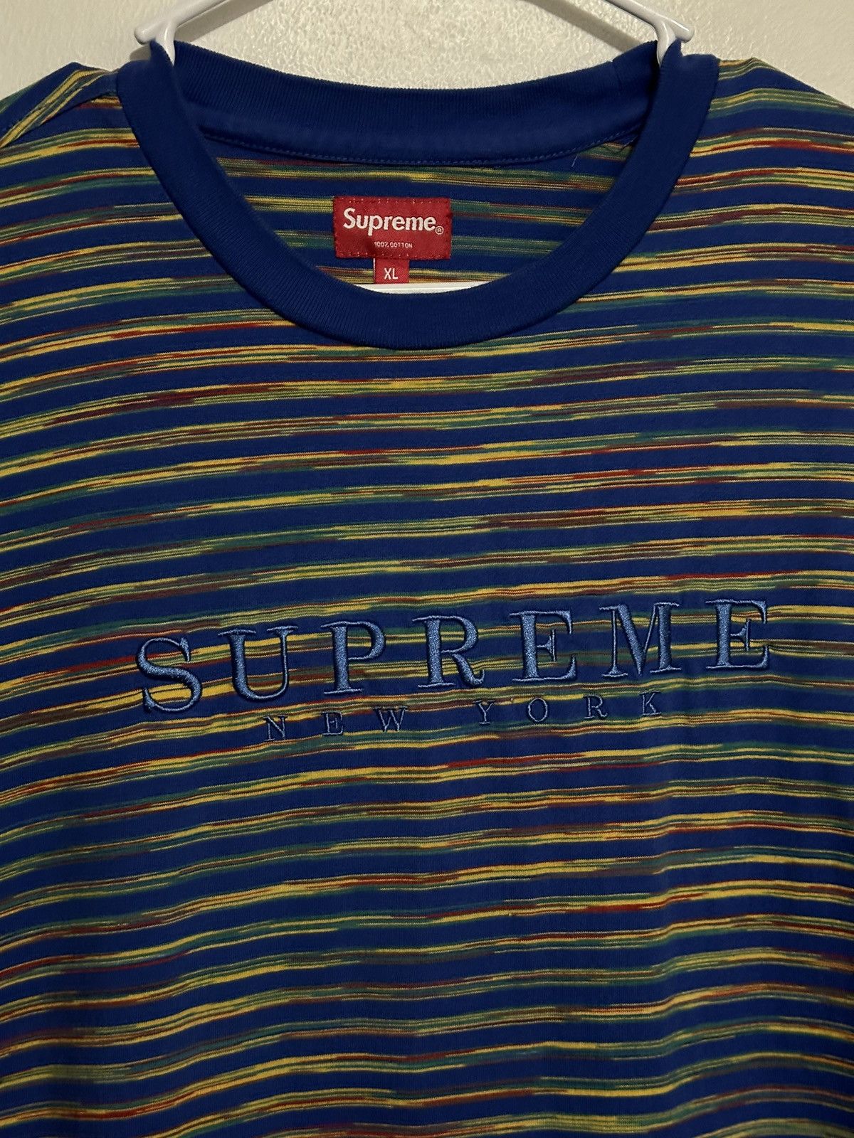 Supreme Supreme Static Stripe Top Tee Size US XL / EU 56 / 4 - 2 Thumbnail