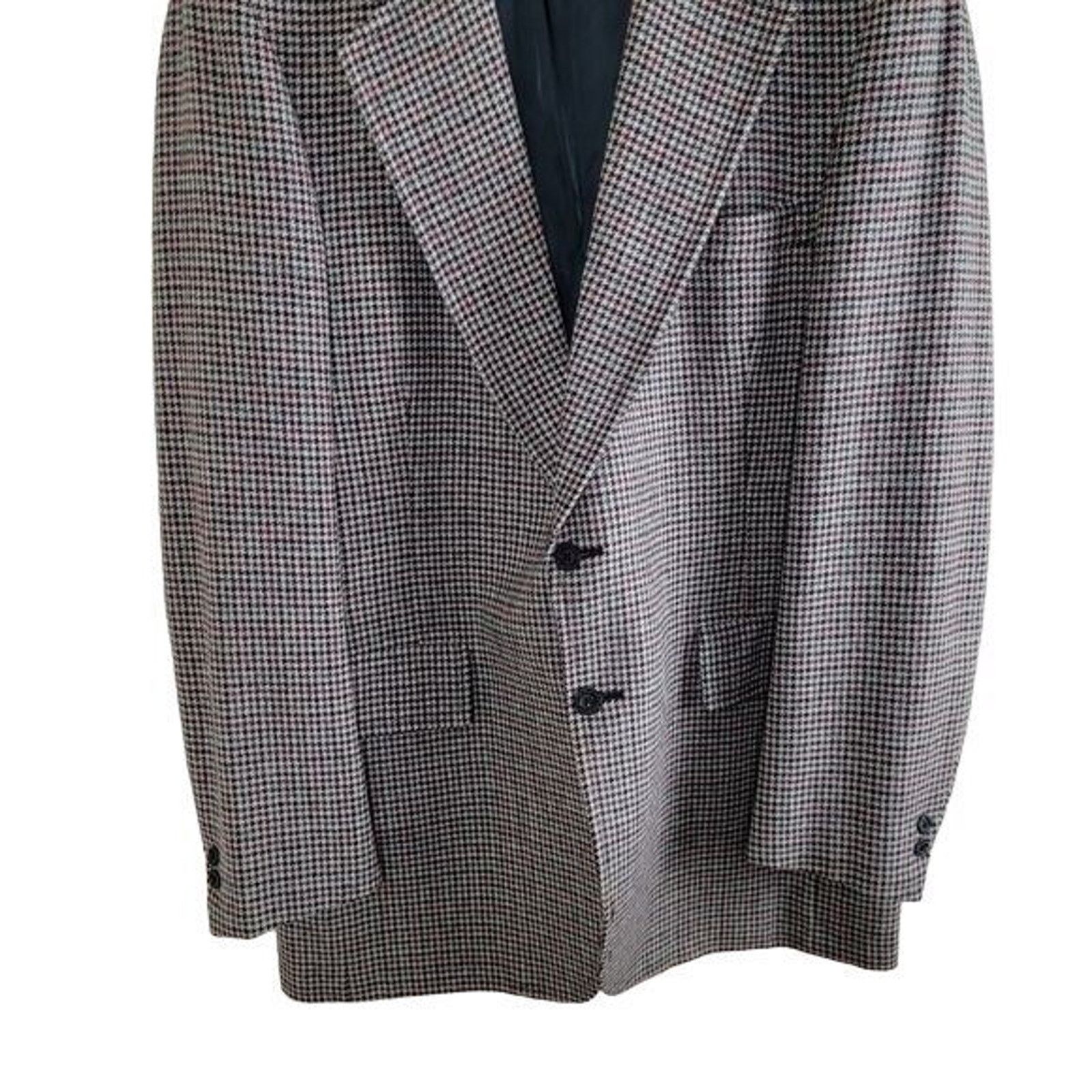 Hart Schaffner Marx Hart Schaffner & Marx Mens 40L Houndstooth Wool Blazer Size 40L - 10 Thumbnail