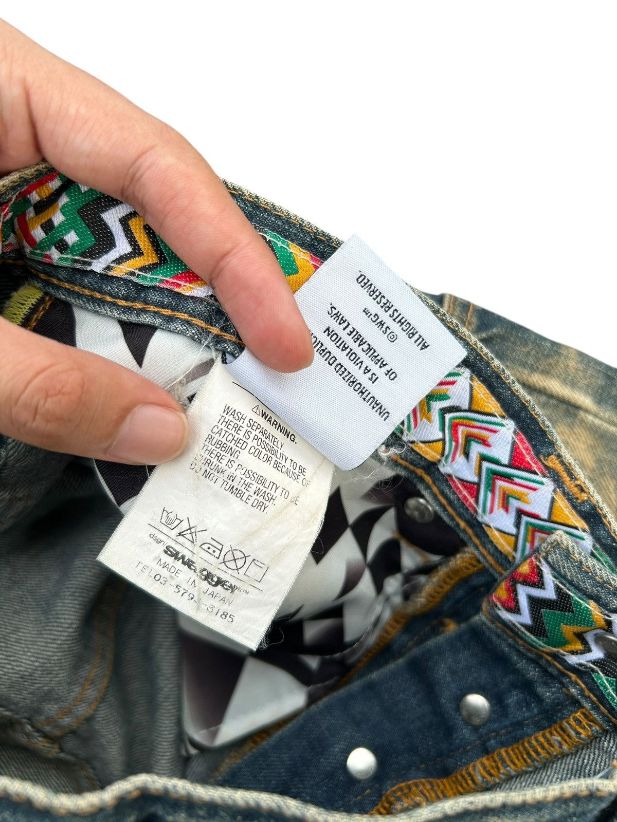Kapital Japanese Brand Swagger Rusty Mudwash Buckle Back Denim Jeans Size US 32 / EU 48 - 13 Thumbnail