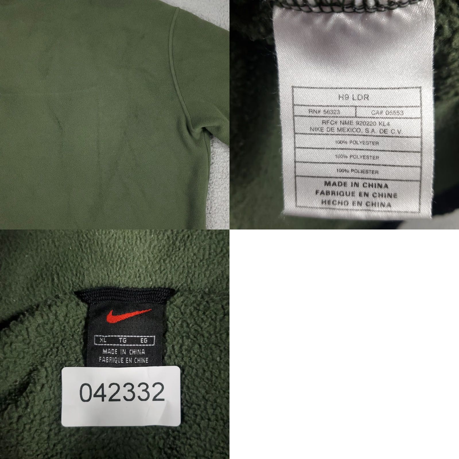Nike VINTAGE Nike Sweatshirt Mens XL Green Fleece Full Zip Mock Neck Logo Swoosh 90s Sports Mens Size US XL / EU 56 / 4 - 9 Thumbnail