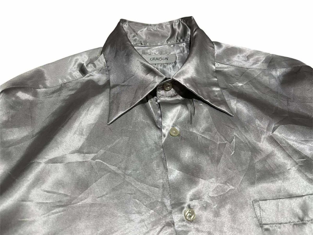Japanese Brand 🔥 Japanese Vintage Craysun Metallic Silver Shirt Long Sleeve Size US XL / EU 56 / 4 - 5 Thumbnail