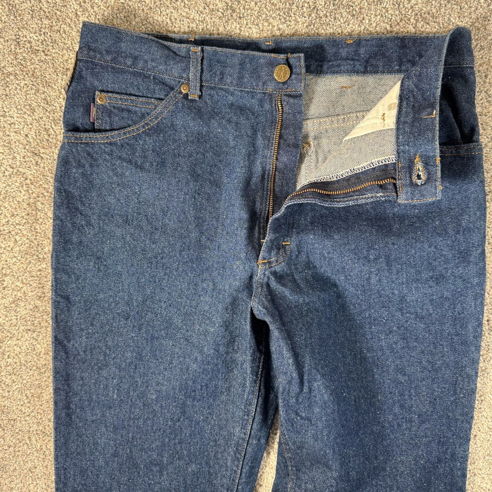 Lee VINTAGE Riders Jeans Mens 32x31 Regular Fit Straight Leg Rinse Denim Zip Fly 90s Blue Size US 34 / EU 50 - 7 Thumbnail