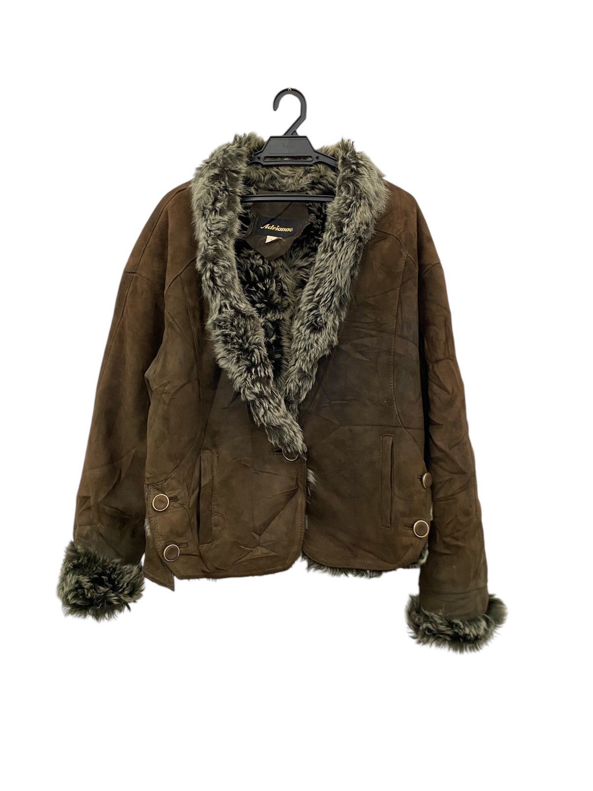 VINTAGE LUXURY SHEEPSKIN JACKET FAUX FUR DESIGN MOHAIR