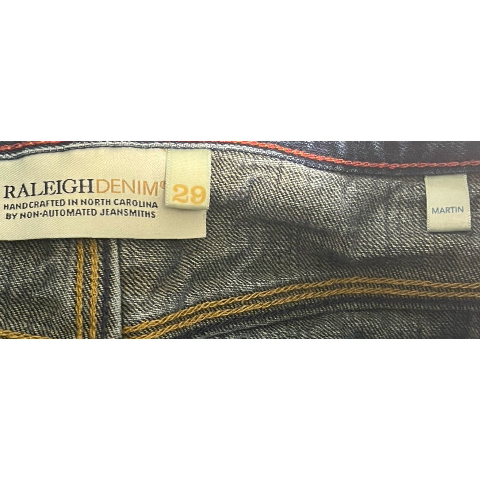 Raleigh Denim Raleigh Denim Martin Selvedge Jeans Dark Wash 29x26.5 Straight Fit Unisex Adults Blue USA Size US 29 - 3 Thumbnail